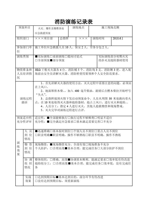 工地消防演练记录