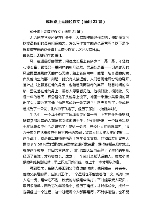 成长路上无捷径作文（通用21篇）