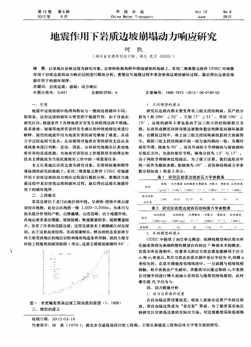 地震作用下岩质边坡崩塌动力响应研究