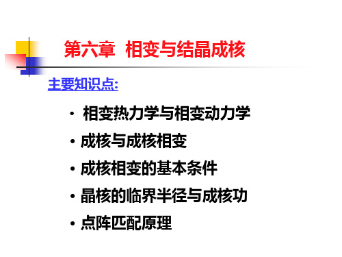 晶体材料制备原理与技术：第6章 相变与结晶成核