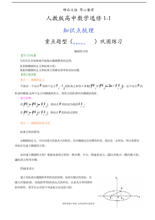 人教版高中数学【选修1-1】[A 知识点整理及重点题型梳理] (3)