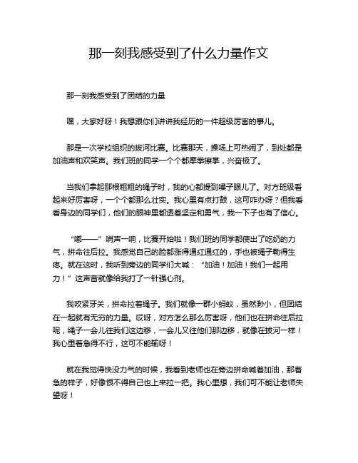 那一刻我感受到了什么力量作文