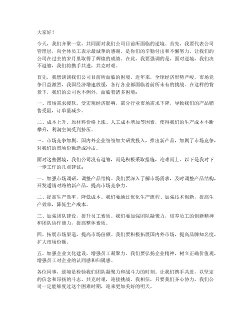 公司逆境_发言稿范文