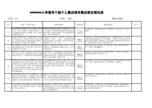 学校领导干部个人整改清单整改落实情况表