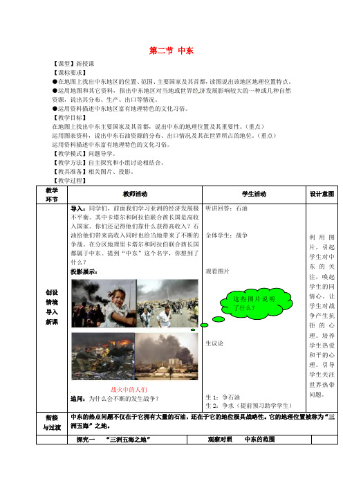 商务星球初中地理七下《7第二节 中东》word教案 (1)