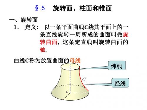 §5 旋转面、柱面和锥面.