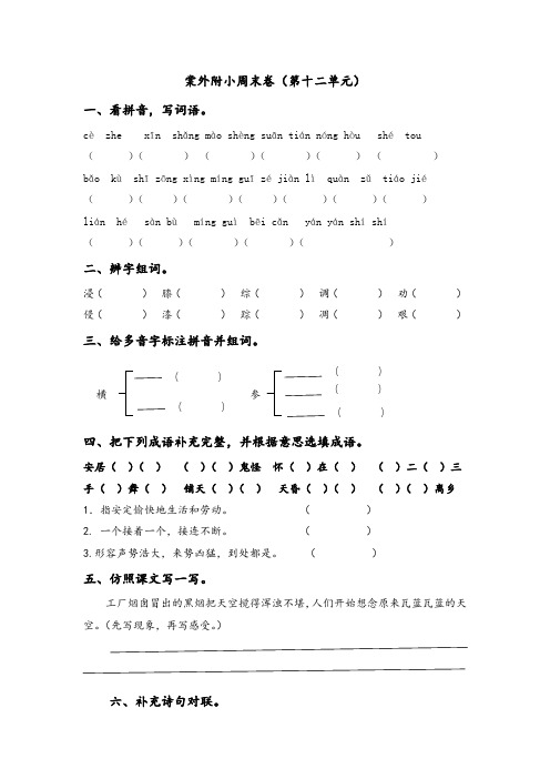 棠外附小周末卷(第十二单元)