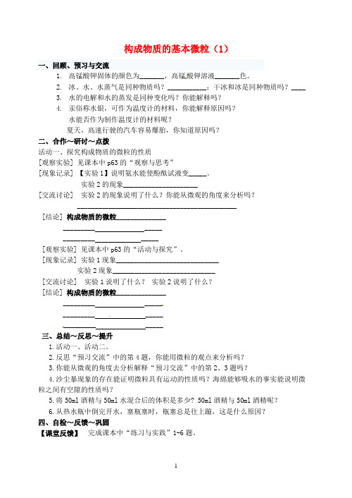 构成物质的基本微粒(1)