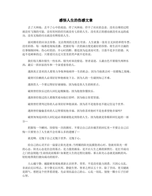 感悟人生的伤感文章