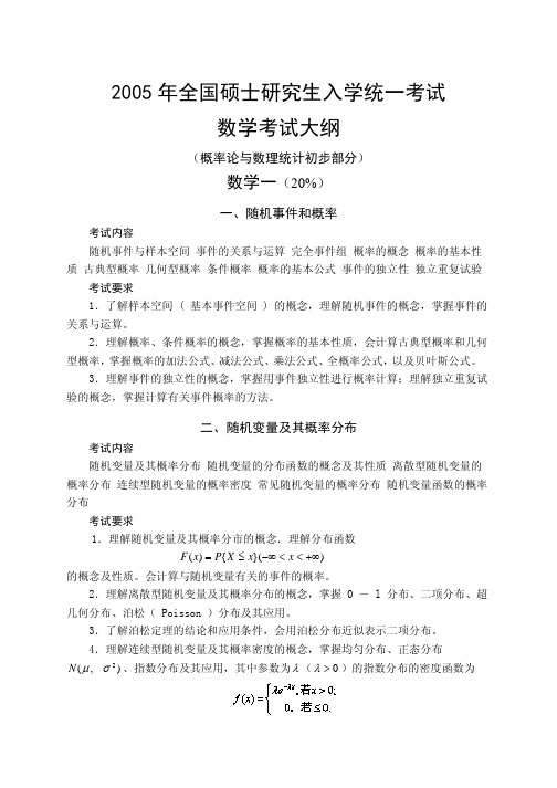 年全国硕士研究生入学统一考试