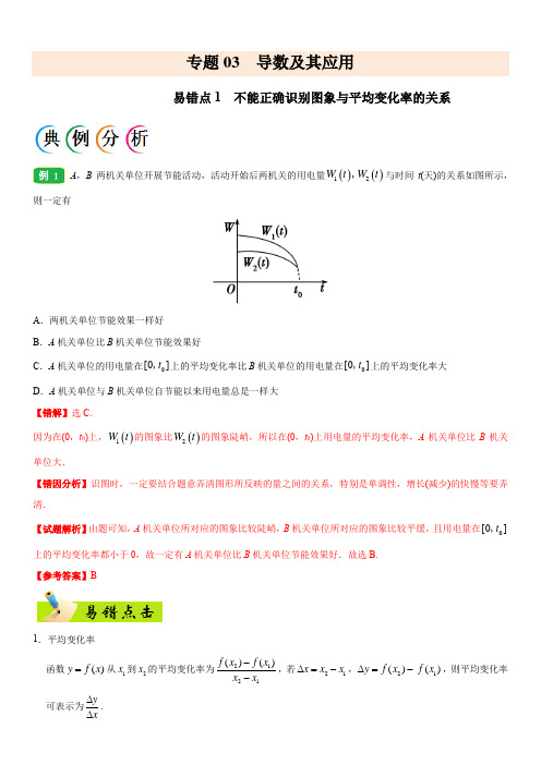 2020年高考数学(文)之纠错笔记专题03 导数及其应用(含解析)