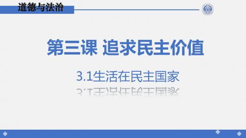 人民版九年级道德与法治上册 3.1生活在民主国家 (共25张PPT)