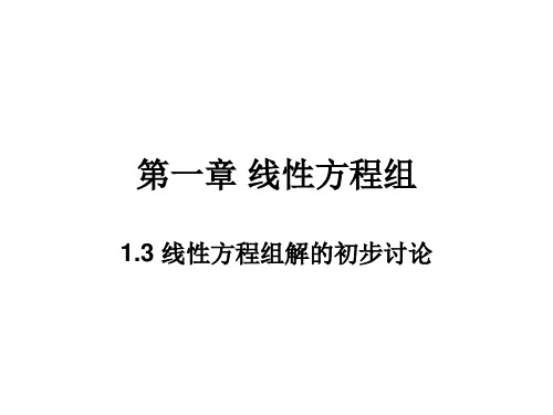 1.3 线性方程组解的初步讨论