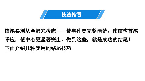 第2单元作文技法指导(八)结尾技巧讲练课件—部编版九年级语文下册