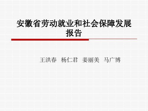 安徽省劳动就业和社会保障发展报告