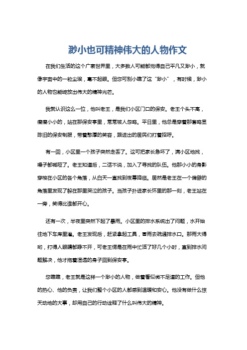 渺小也可精神伟大的人物作文