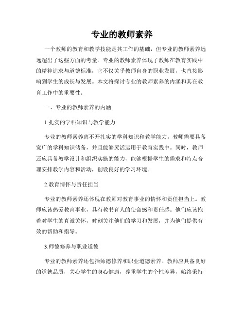 专业的教师素养