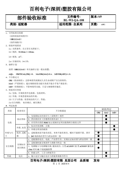 适配器检验标准