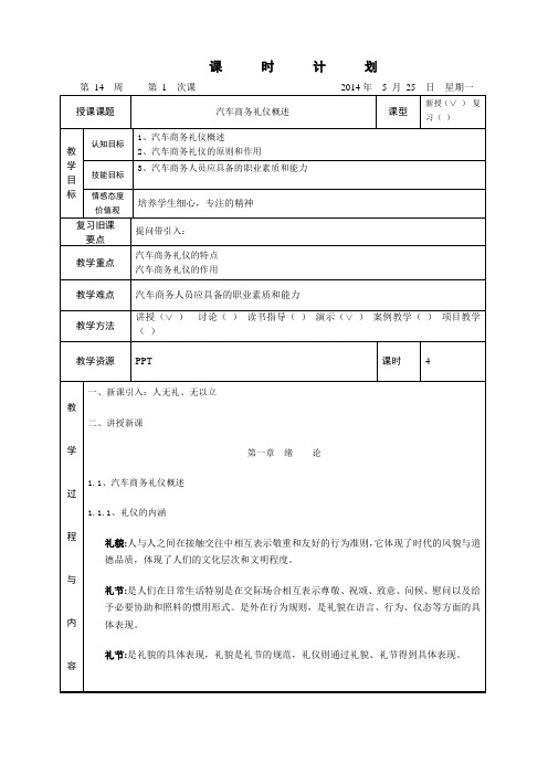 汽车商务礼仪概述