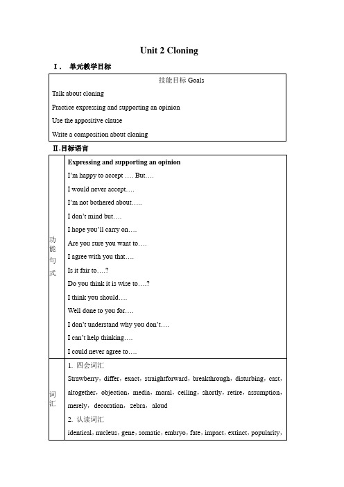 人教版高中英语选修8-Unit-2-教案