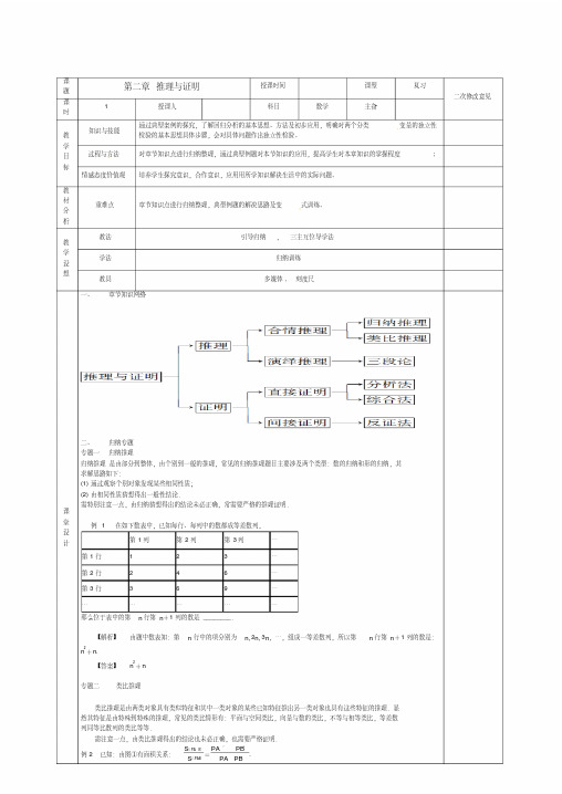 【推荐下载】高中数学第二章推理与证明教案新人教版选修1-2