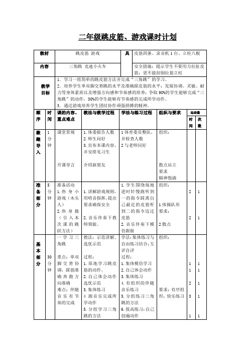 市课材料跳皮筋游戏