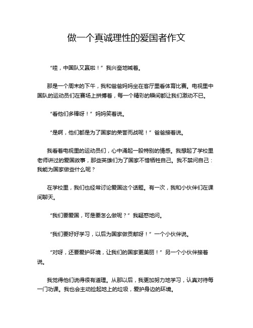 做一个真诚理性的爱国者作文