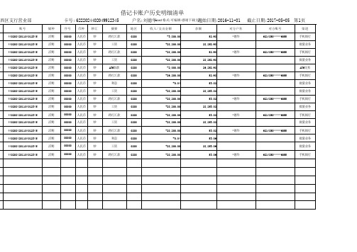 2017工商银行流水模板