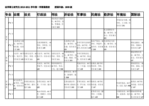法学课表