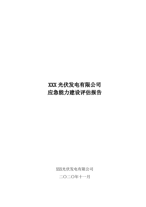 XXX光伏发电有限公司应急能力评估自查报告(2)