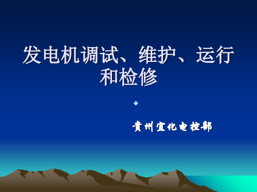 发电机调试、维护、运行和检修