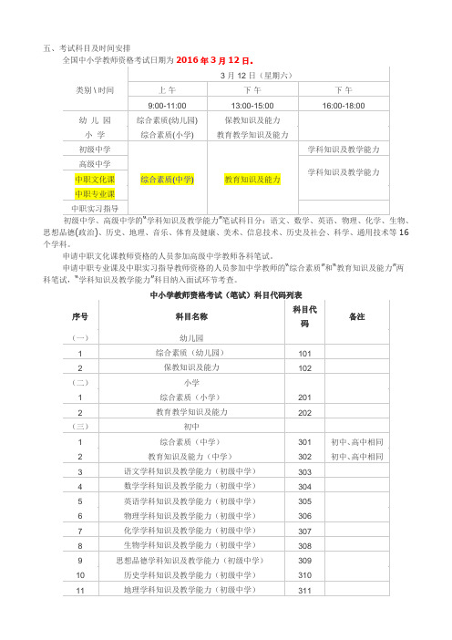 2017年教师资格证考试复习重点