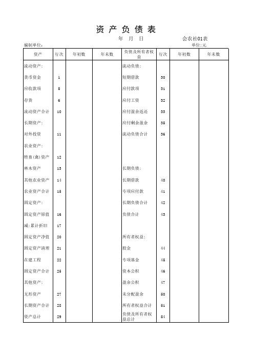 农民专业合作社全套报表(含成员)