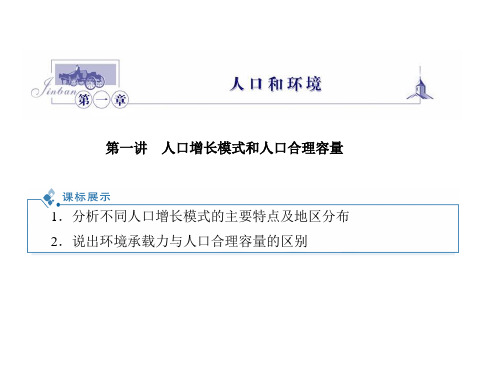 高一地理第一章人口与环境精品课件 第一讲  人口增长模式和人口合理容量