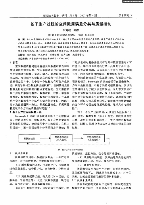 基于生产过程的空间数据误差分类与质量控制