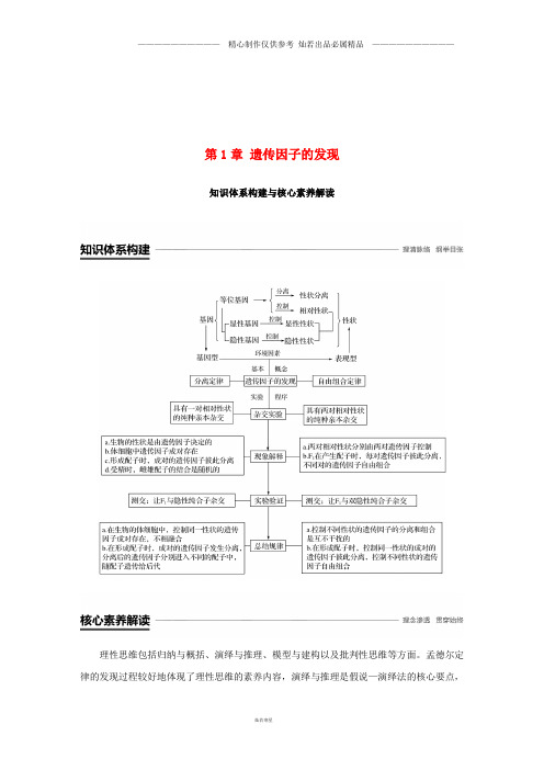 高中生物第1章知识体系构建与核心素养解读学案新人教版必修0.doc