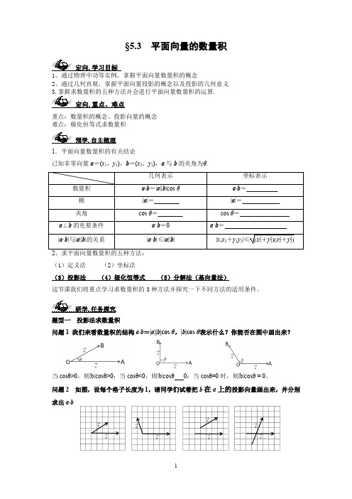 平面向量的数量积(1)