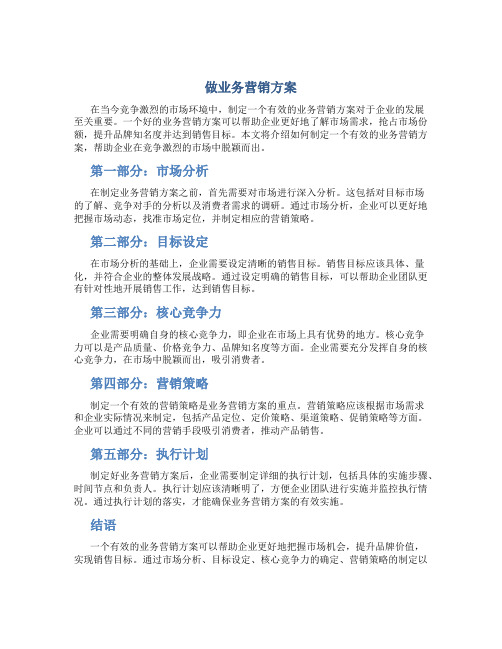 做业务营销方案