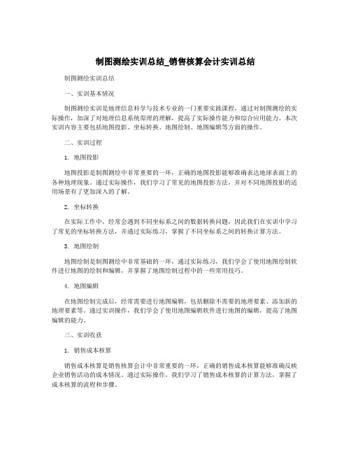 制图测绘实训总结_销售核算会计实训总结