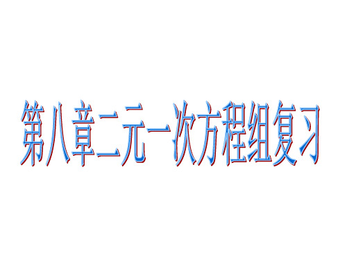 人教版初中数学七年级下册第八章《二元一次方程组》复习课件 (20张PPT)