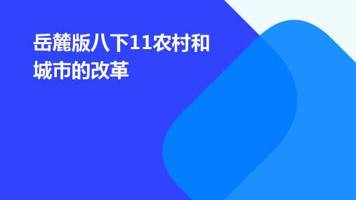 岳麓版八下11农村和城市的改革