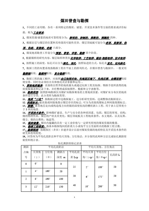 煤田普查与勘探