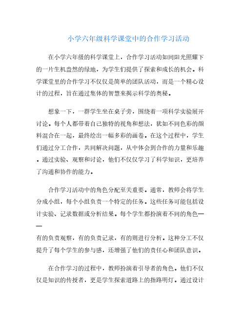 小学六年级科学课堂中的合作学习活动