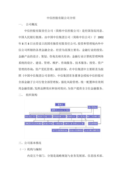 中信控股有限公司介绍