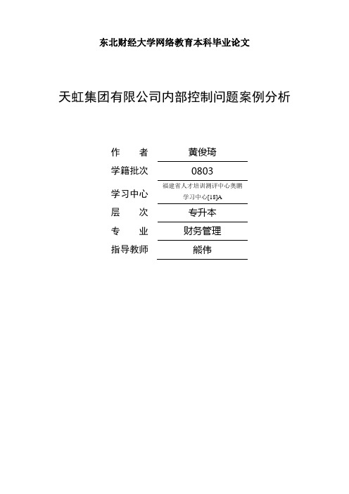 C0285有限公司内部控制问题案例分析