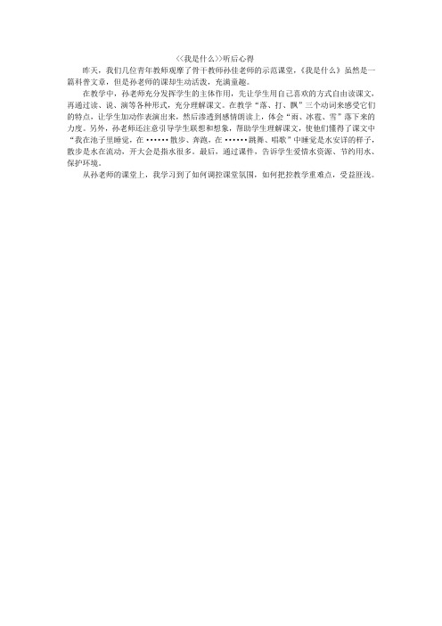 部编版二年级上册《我是什么》评课表