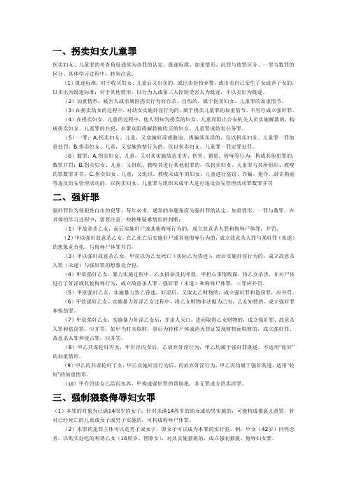 2012司法考试刑法重要考点