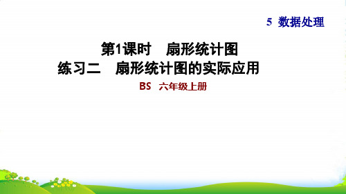 2022六年级数学上册五数据处理1扇形统计图练习二扇形统计图的实际应用习题课件北师大版