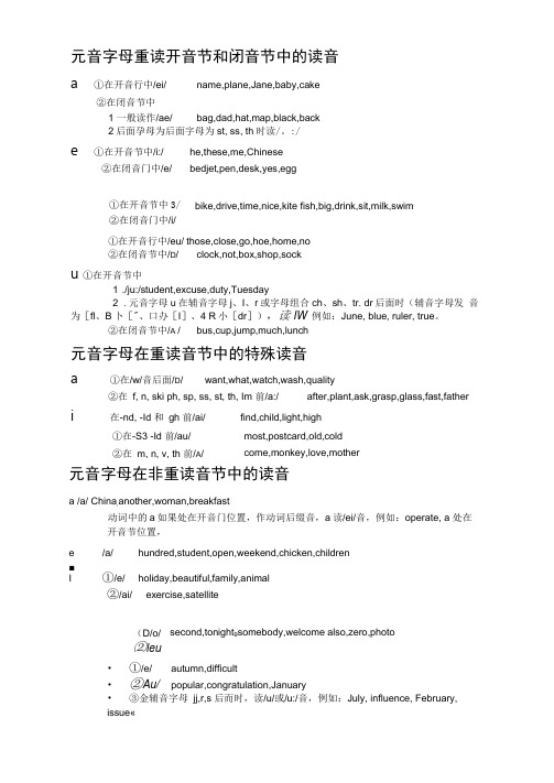 英语字母及字母组合读音汇总