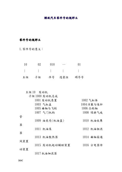 解放汽车零件号的规则(1)